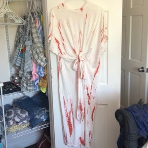 Zara orange tie dye tunic dress